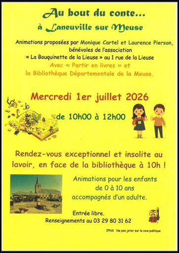 Au bout du conte le 1er juillet à la bibliothèque de Laneuville